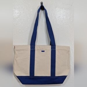 Levi's Cream and Blue Canvas Tote
